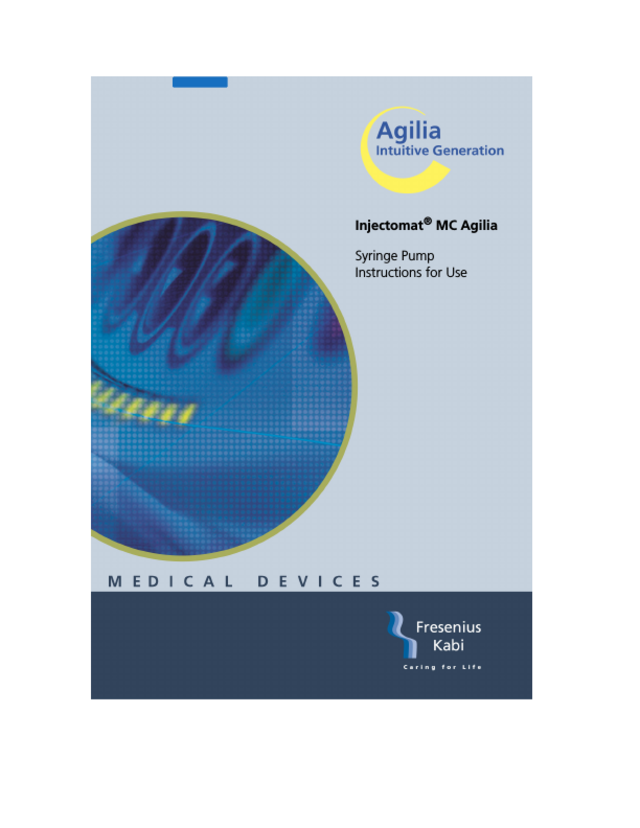 Injectomat MC Agilia Instructions For Use PDF Download